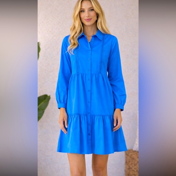 Nanette Nanette Lepore Dresses & Skirts - Nanette Lepore Shirt Midi Dress crochet Lace poplin  14 polished preppy classic